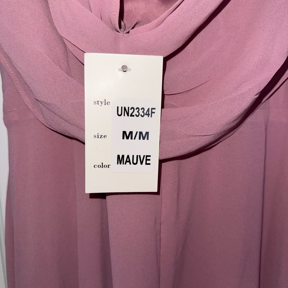 Fashion Nova Drape Me Chiffon and Lace Maxi Dress in Mauve Pink - Size M - Picture 4 of 10